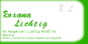 roxana lichtig business card